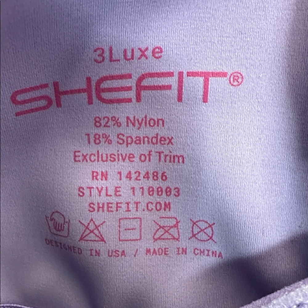 SHEFIT Luxe 3 Lavender Sports Bra. - Picture 3 of 3